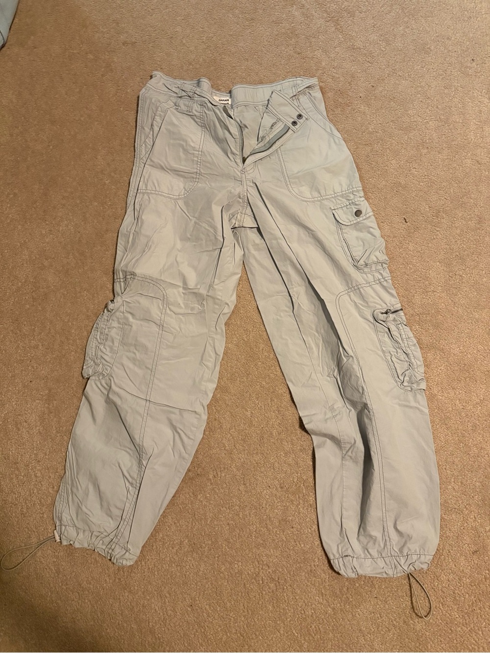 Women’s Casual Cargo Pants/Parachute Pants  - Light Khaki